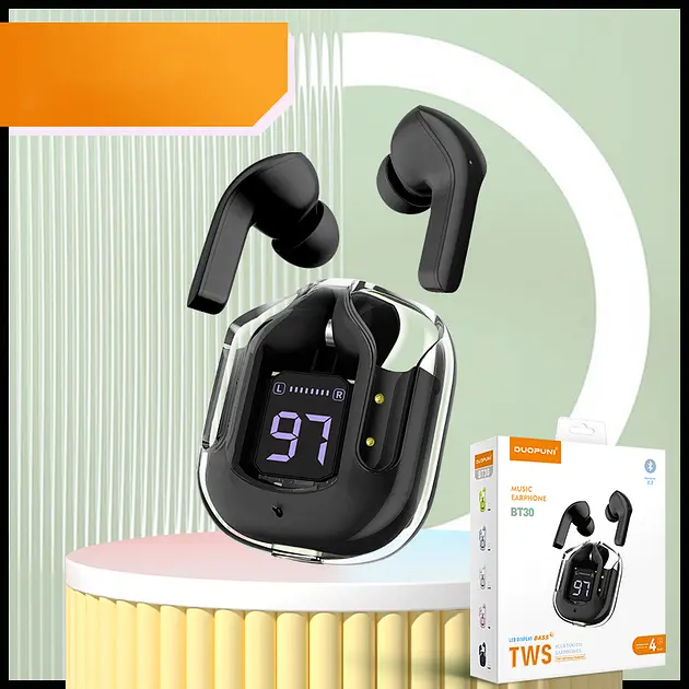 Бездротові навушники Duopuni BT30 TWS Wireless Headset, Bluetooth 5.3, 250 mAh Black - фото 3