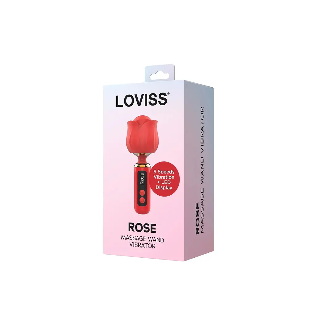 Вібромасажер Loviss Rose Mini Massage Wand Vibrator, головка у вигляді троянди, 9 режимів - фото 6