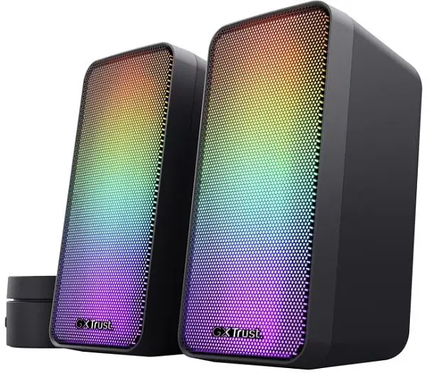 Комп'ютерні колонки Trust GXT 611 WEZZ, USB/AUX, RGB/Knob, Чорний - фото 3