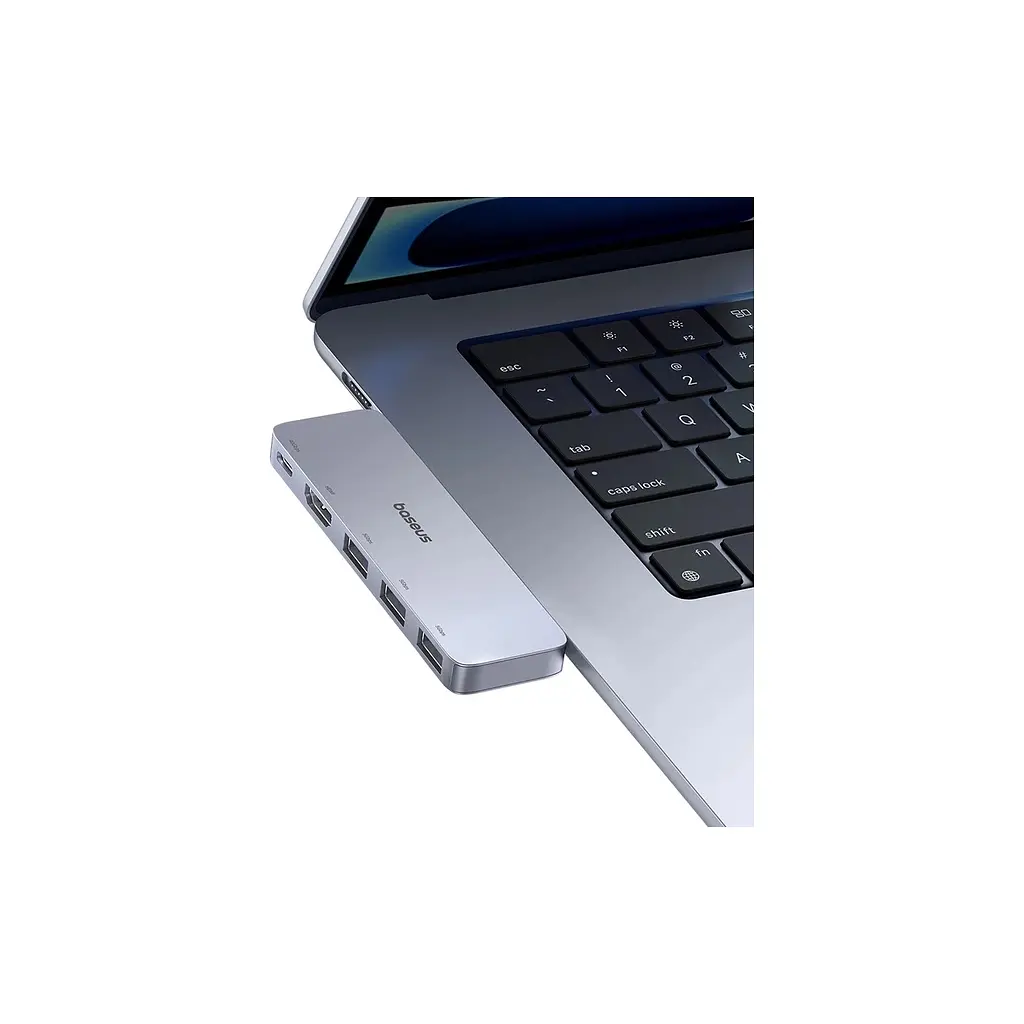 Концентратор Baseus USB-C 5-in-1 3xUSB 3.0 + 1xUSB-C 40Gbps + 1xHDMI 4K30Hz gray (B00052801811-04) - фото 5
