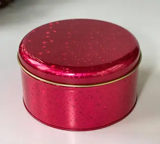 Банка Чеканка червона 250 г кругла 13.6x7.4 см