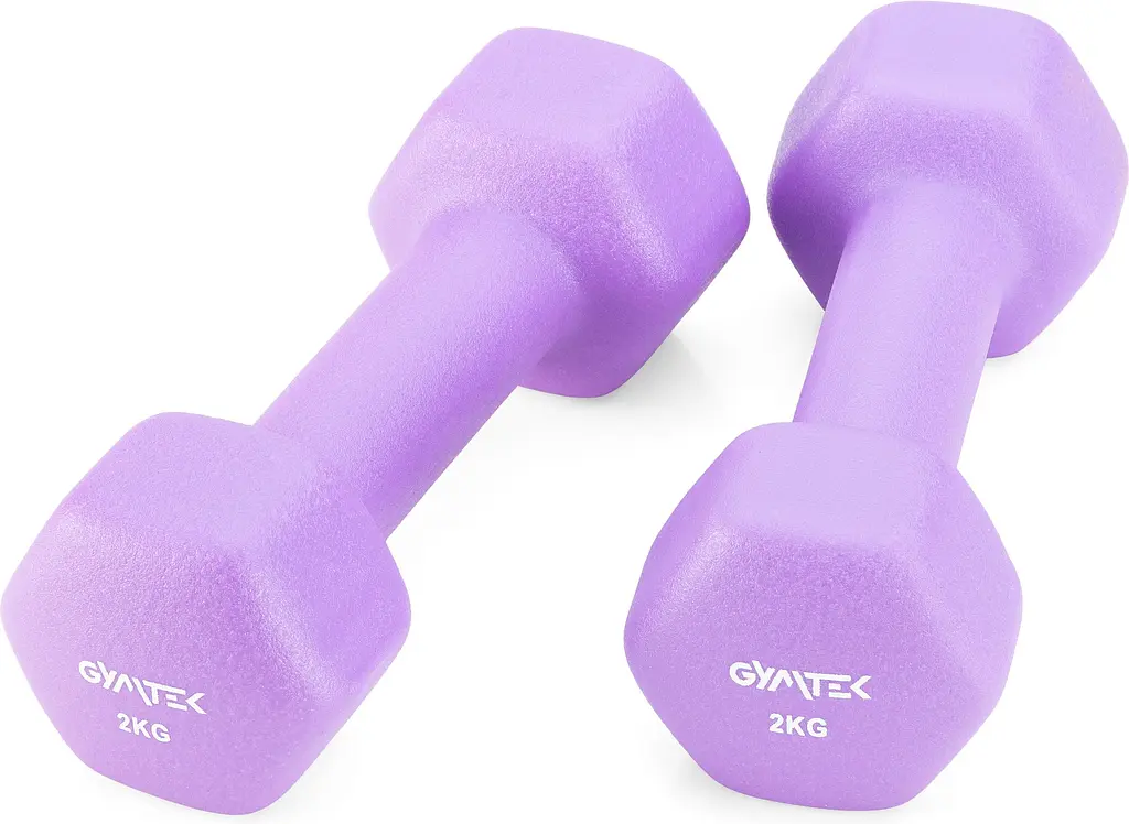 Гантели для фитнеса неопреновые Gymtek Hex 2х2кг сиреневый - фото 8
