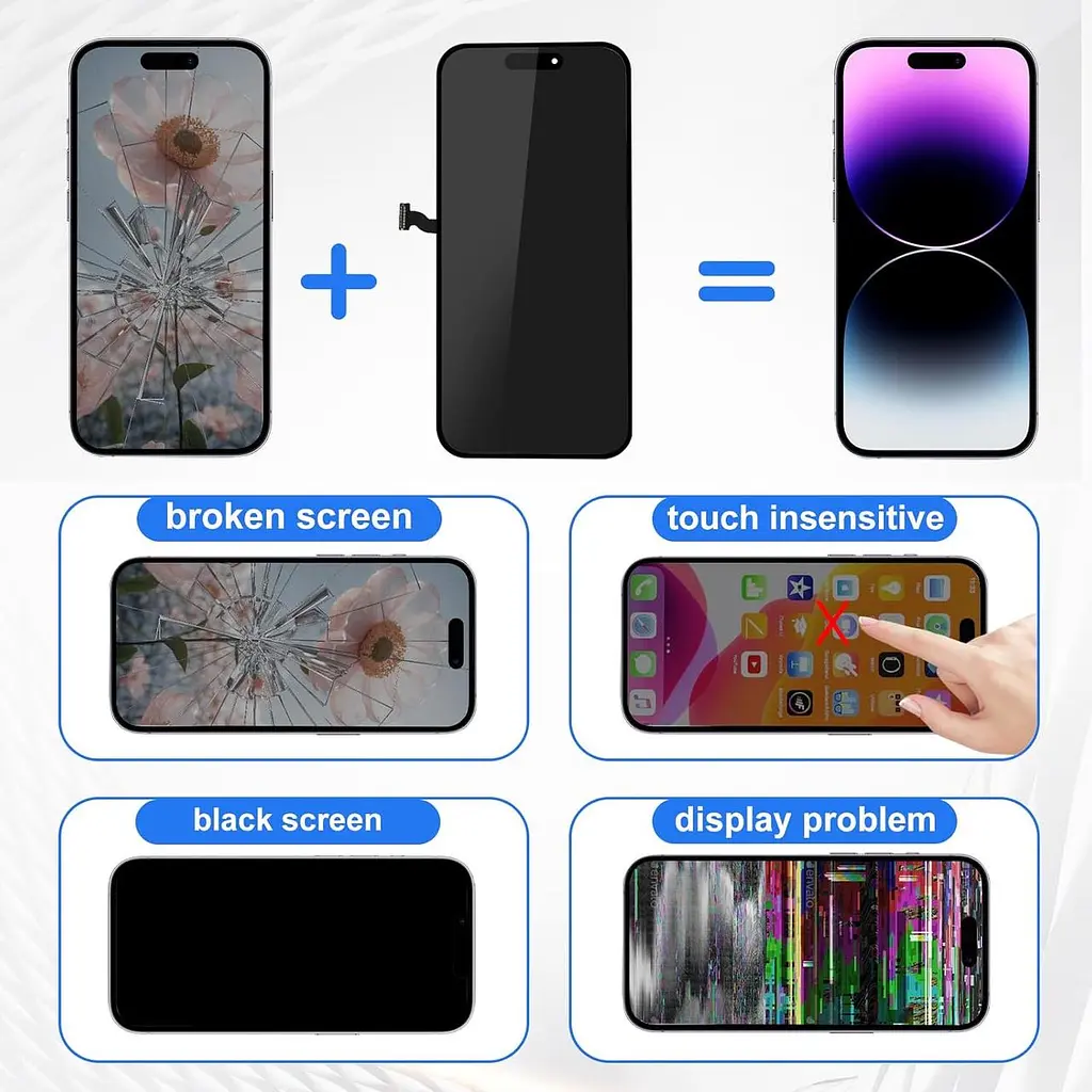 Дисплей для iPhone 14 Pro Max 6.7", Full HD, True Tone, модуль LCD з тачем і інструментами - фото 7