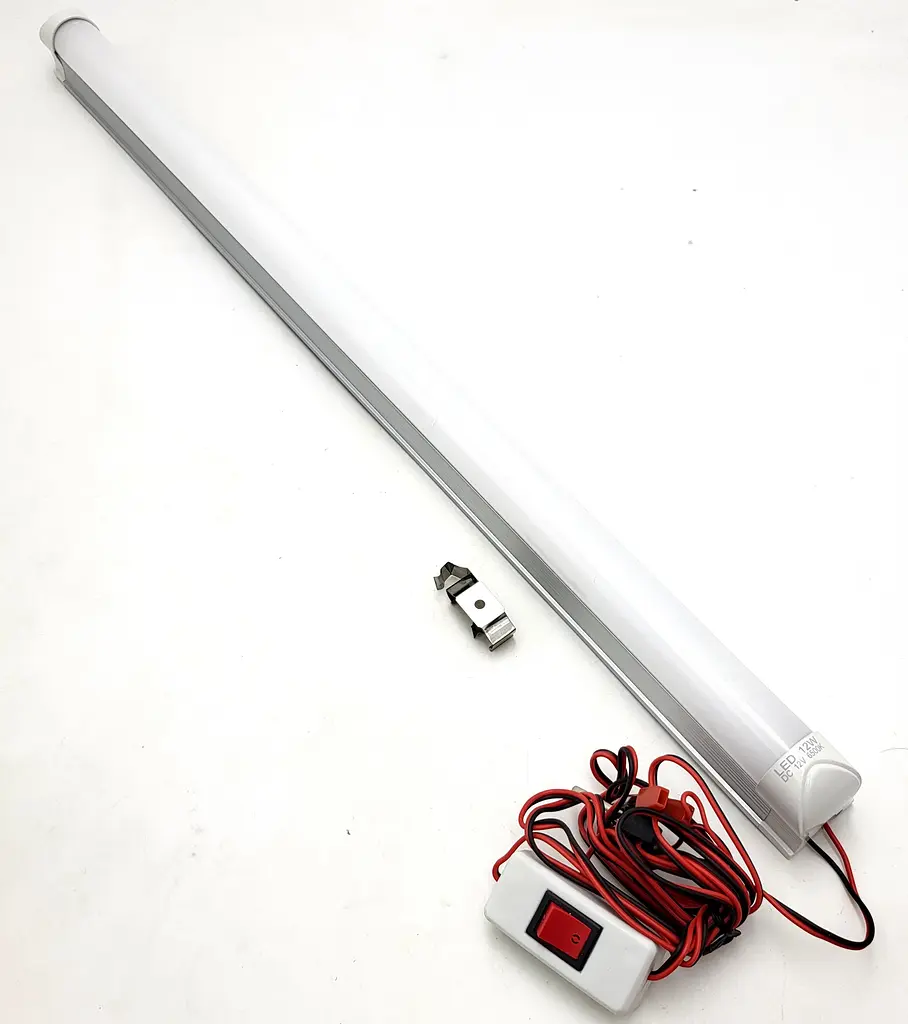 Світлодіодна LED-лампа 12 V 12 W світильник 60 см на дроті із затискачами (крокодилами) та вимикачем UKC PL DC 12 V CPL-DC-0,6 - фото 3