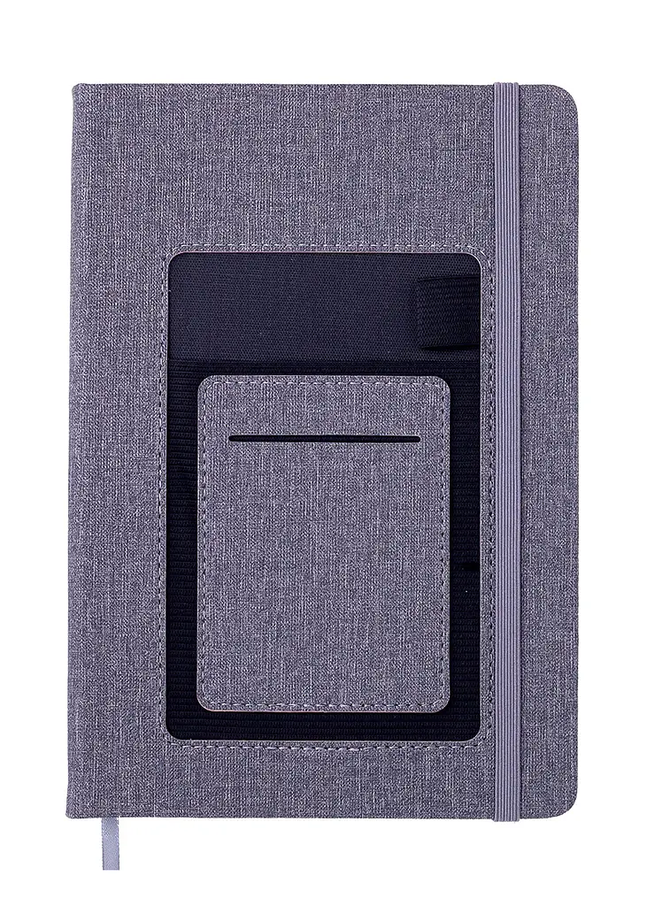 Блокнот А5 96 арк. BUROMAX Comfort еко шкіра чистий сірий (BM.295009-09) - фото 4