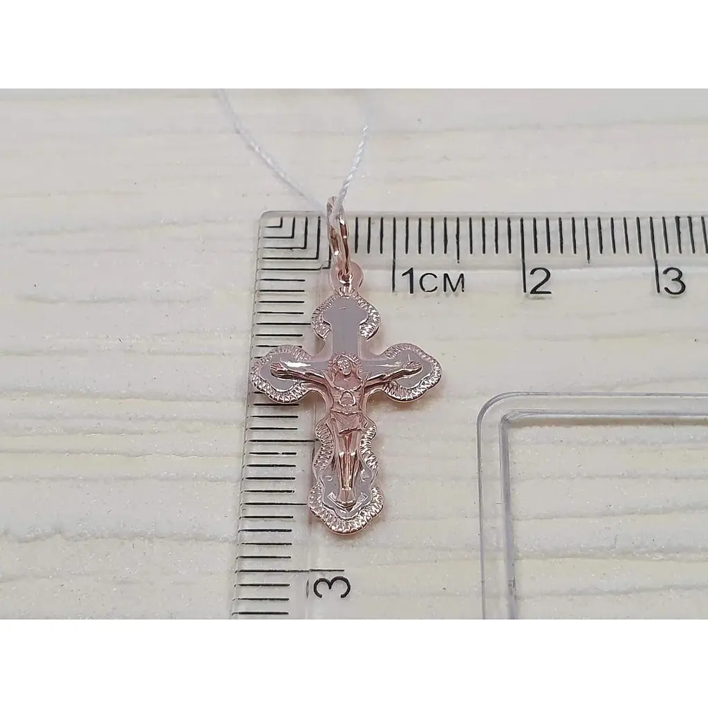 Золотий хрестик Харківська ювелірна фабрика. Розп'яття Христа. 118-А - фото 4