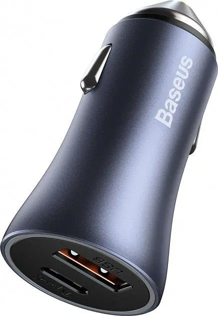 Автомобільний зарядний пристрій Baseus золотистийen Contactor Pro 40W USB сірий - фото 4