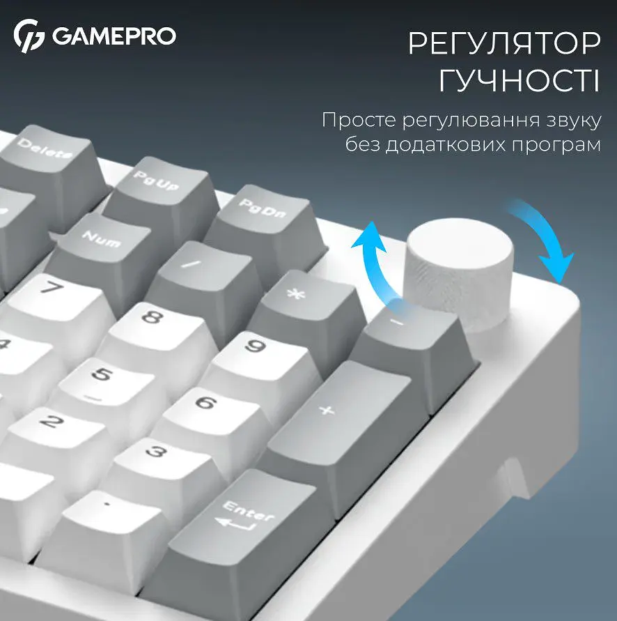 Клавіатура ігрова механічна GamePro MK-305-WH Asgard Drakkar Keychron Super Red Switch Bluetooth 5.2/2.4 ГГц/USB White - фото 13