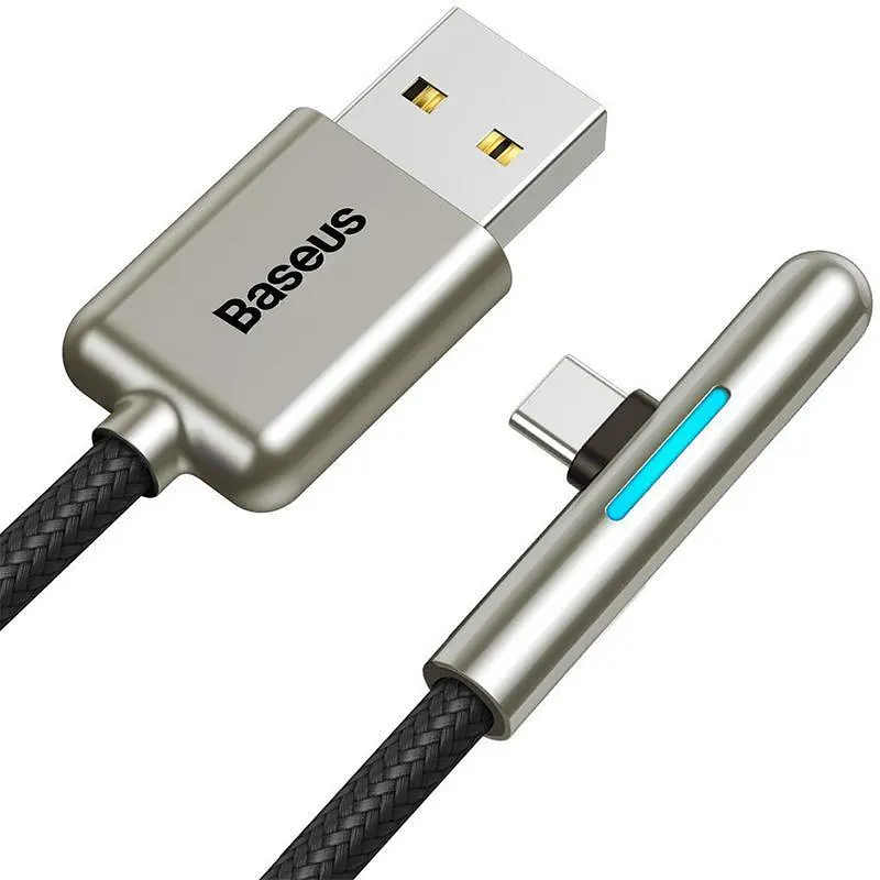 Кабель Baseus Iridescent Lamp Mobile Game Cable USB to Type-C 40W 4A 1m CAT7C-B01 Black - фото 2