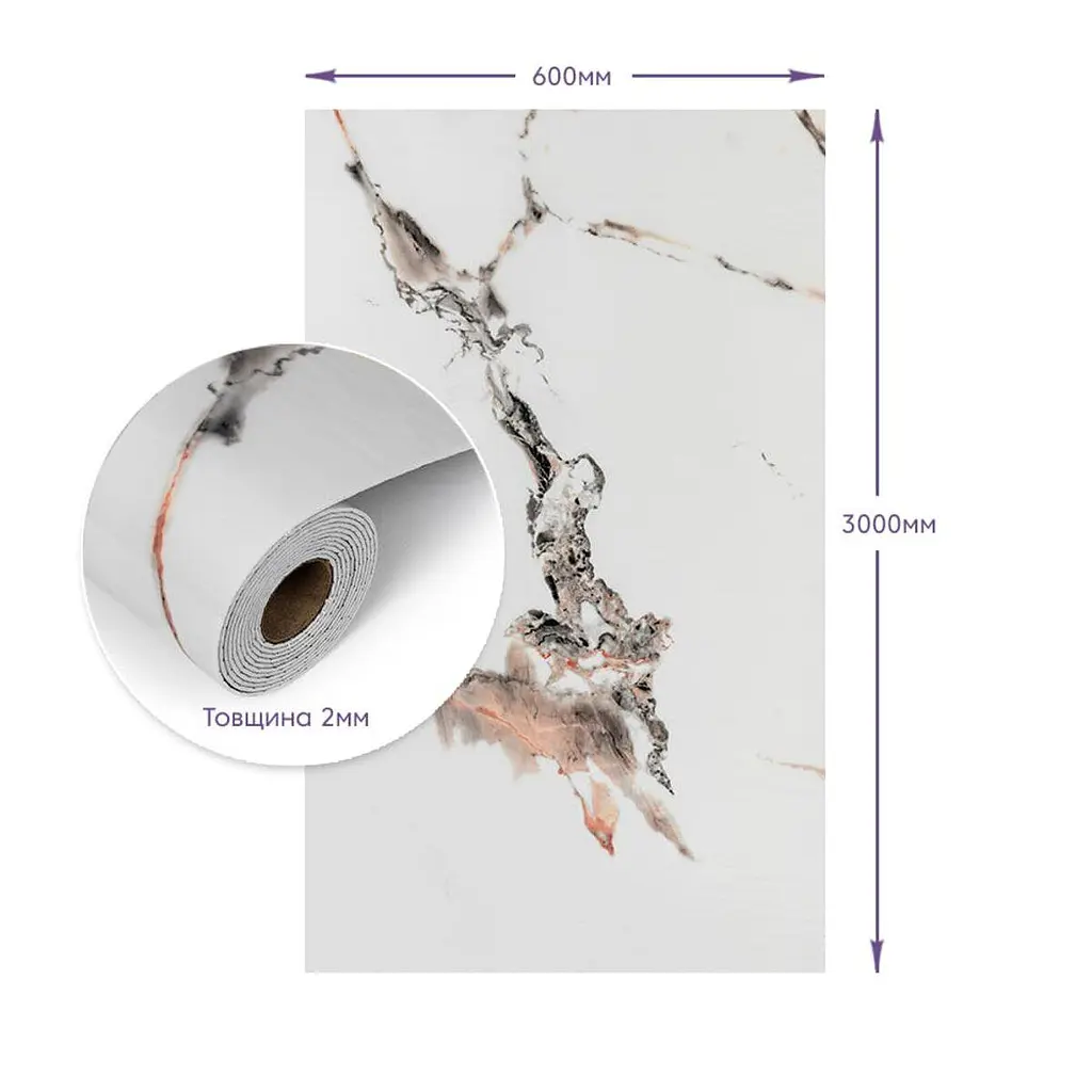 Самоклеюча стінова PET плитка Sticker Wall в рулоні 600х3000х2мм SW-00002424 - фото 3