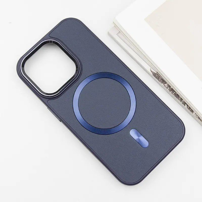 Шкіряний чохол SnapCase with MagSafe для Apple iPhone 15 Pro (6.1) Dark Blue - фото 3
