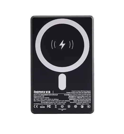 Портативна батарея Remax RPP-109 10000mAh 20W Metal MagSafe Power Bank Black - фото 2