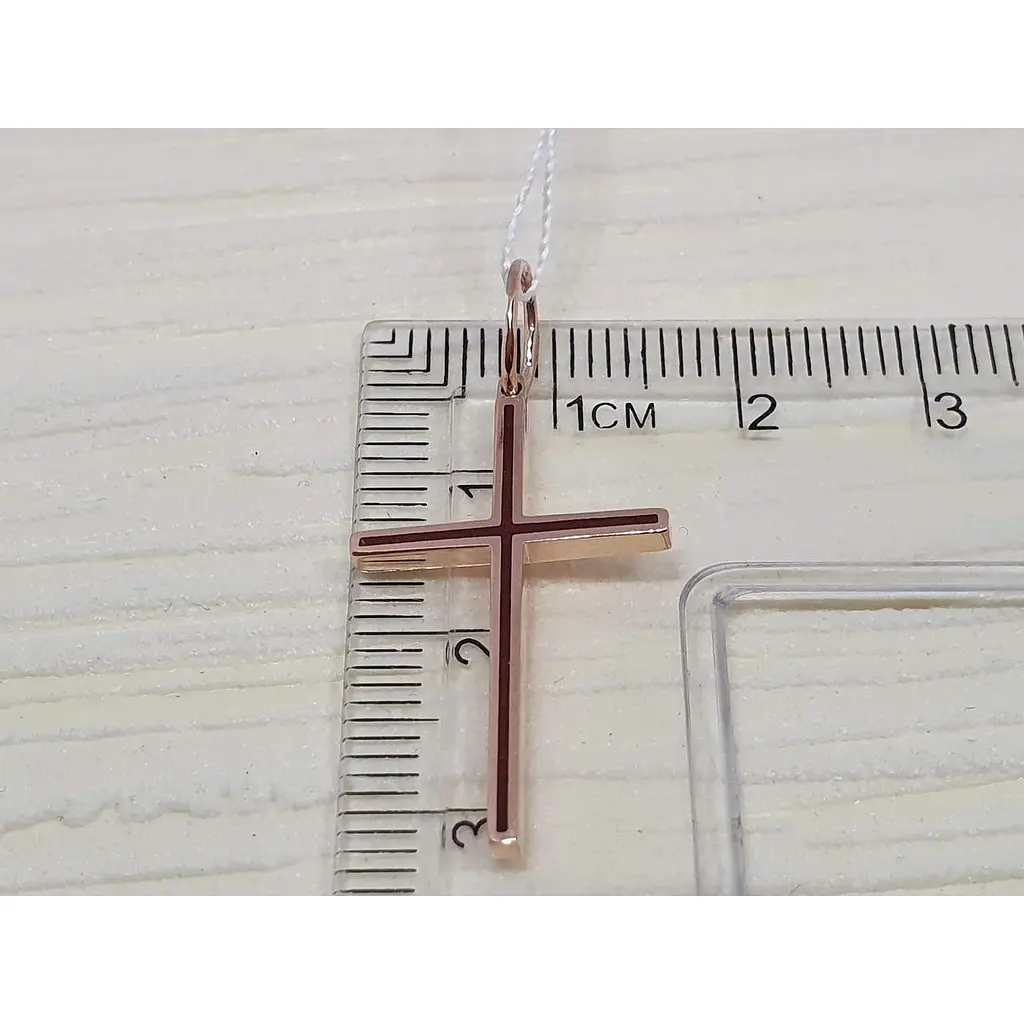 Золотий хрестик Харківська ювелірна фабрика з емаллю. 11589-ЕРУБ - фото 4