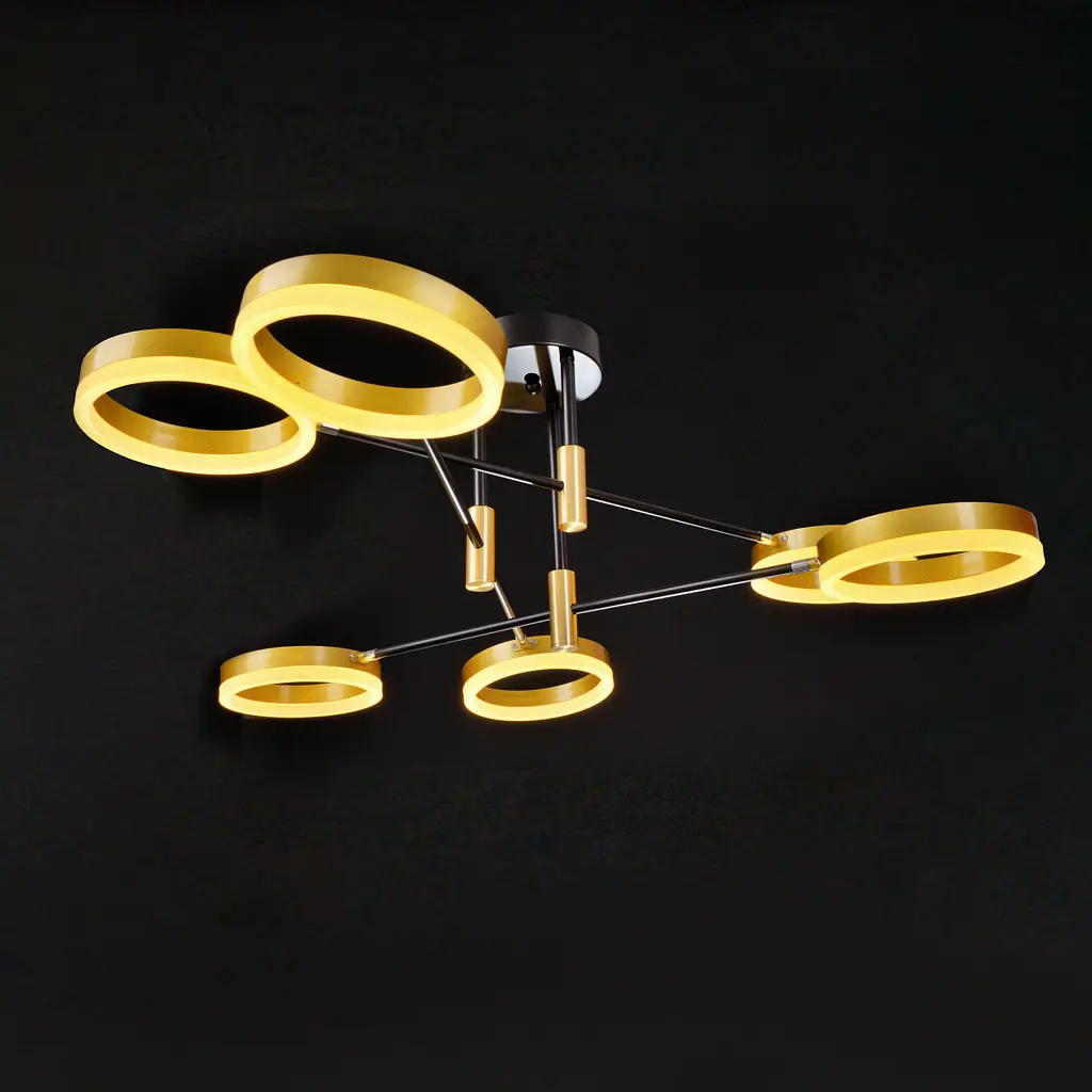 Світильник стельовий Brille підвісний BR-01 630C/6 LED 72W WW+NW+CW BK/G - фото 5