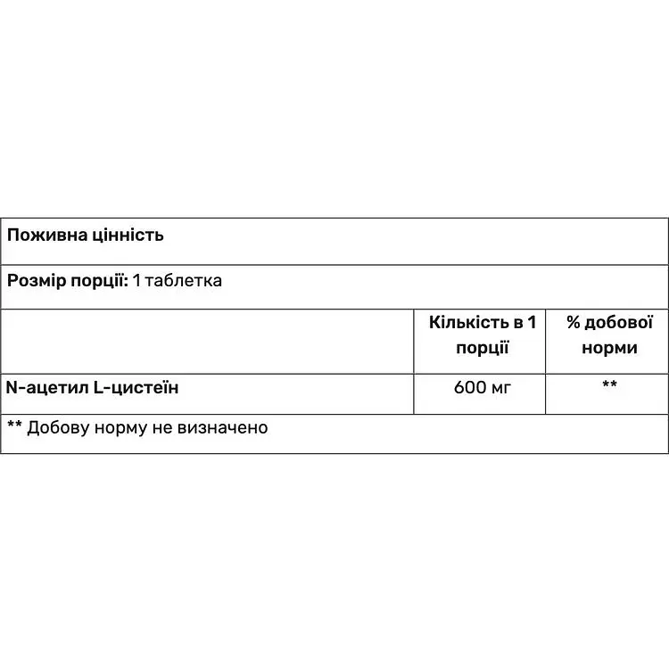 N-Ацетилцистеин Haya Labs N-Acetyl L-Cysteine ​​60 таблеток - фото 2