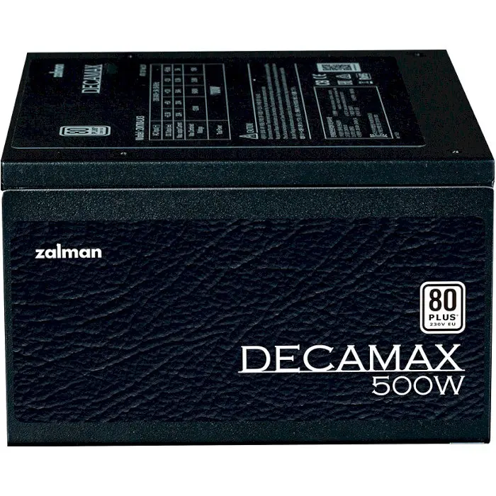 Блок живлення 500 Вт, Zalman Decamax, Black, 80 Plus, Active PFC, 12 см HDB, 3xMolex/4xSATA/2x6+2-pin/1x4+4-pin/1x20+4-pin, захист OPP/OVP/UVP/SCP, ATX V2.31 - фото 5