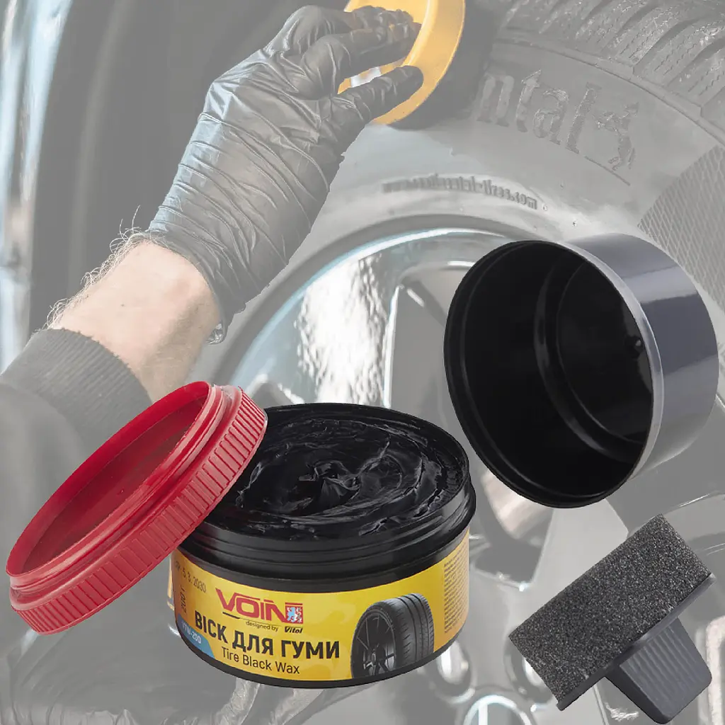 Чорниця віск для полірування та догляду за шинами VOIN Tire Black Wax 200 гр з аплікатором (VTW-200) - фото 2