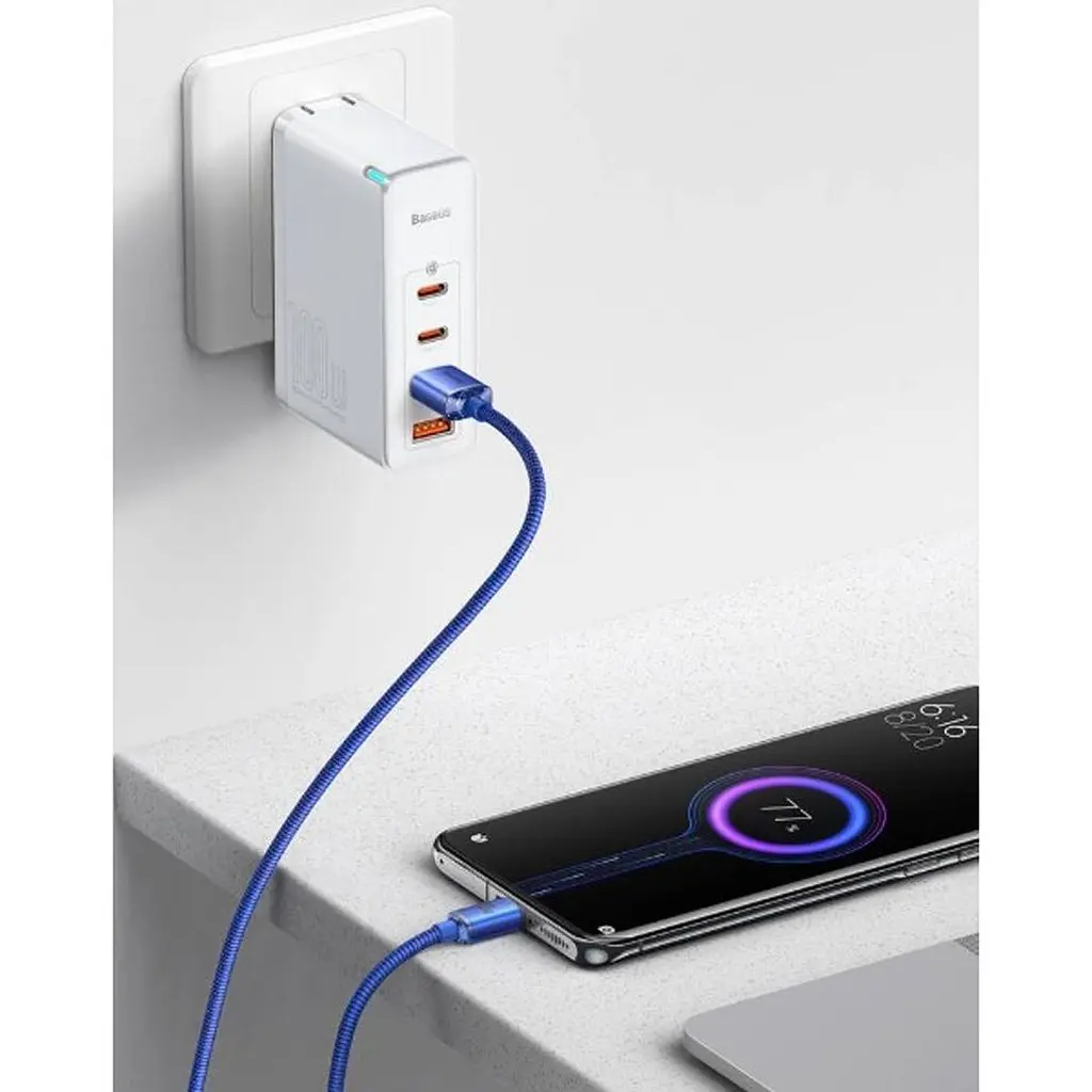 Кабель Baseus Crystal Shine Series USB-A to Type-C 100W 1.2m Blue (CAJY000403) [169551] - фото 4