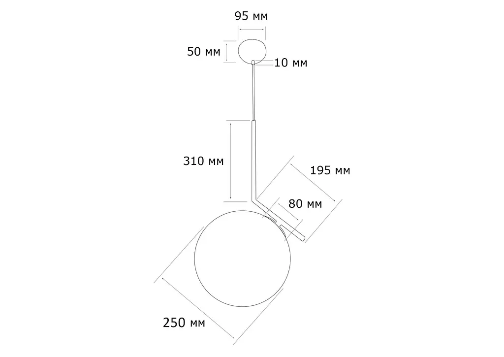 Підвісний світильник MJ-Light IC 250 BK 16013 - фото 3