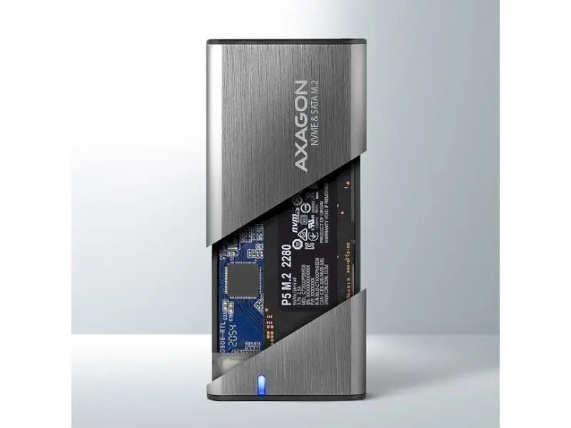 Кишеня для накопичувача AXAGON SuperSpeed+ Raw Box Gray (EEM2-SG2) - фото 6