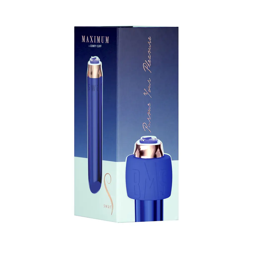 Віброкуля Swan Maximum + Comfy Cuff Blue, суперпотужна, різна інтенсивність, силіконова манжета - фото 9