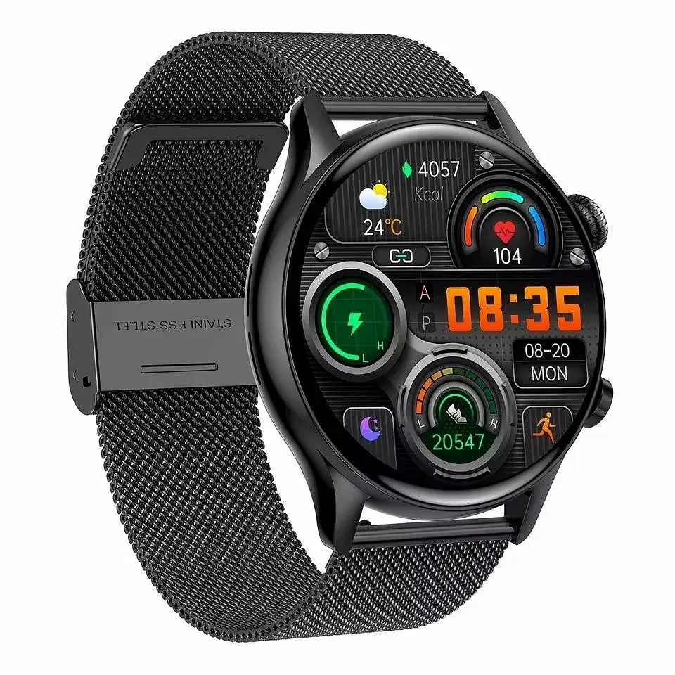 Смарт-часы Uwatch HK8 Pro Black AMOLED, 2 ремешка, силиконовый и металлический - фото 3