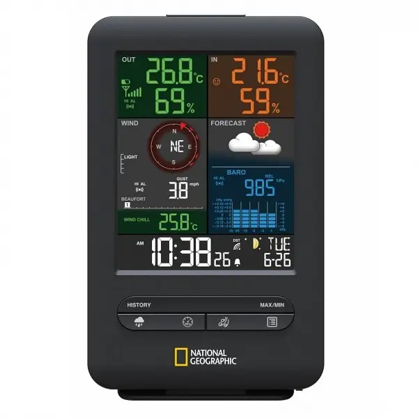 Метеостанція National Geographic Weather Center 5-in-1 256 colour Black (9080500) - фото 3