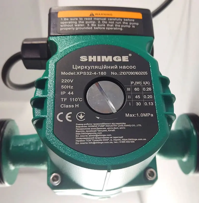 Насос циркуляційний XPS 32-6-180 32/6м 180мм Qmax 3,4м³ + гайка 11/4"+ кабель зі штепселем Shimge 1/4 - фото 2