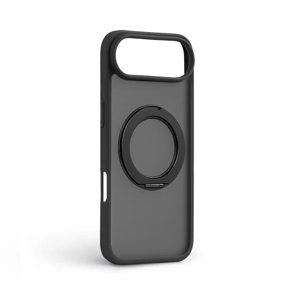 Противоударный чехол-панель для Apple iPhone 17 Air, Unit Stand2, черный, силикон + поликарбонат, защита всего корпуса, с подставкой, поддержка магнитных держателей и беспроводной зарядки (MagSafe), ArmorStandart (ARM86341) - фото 2
