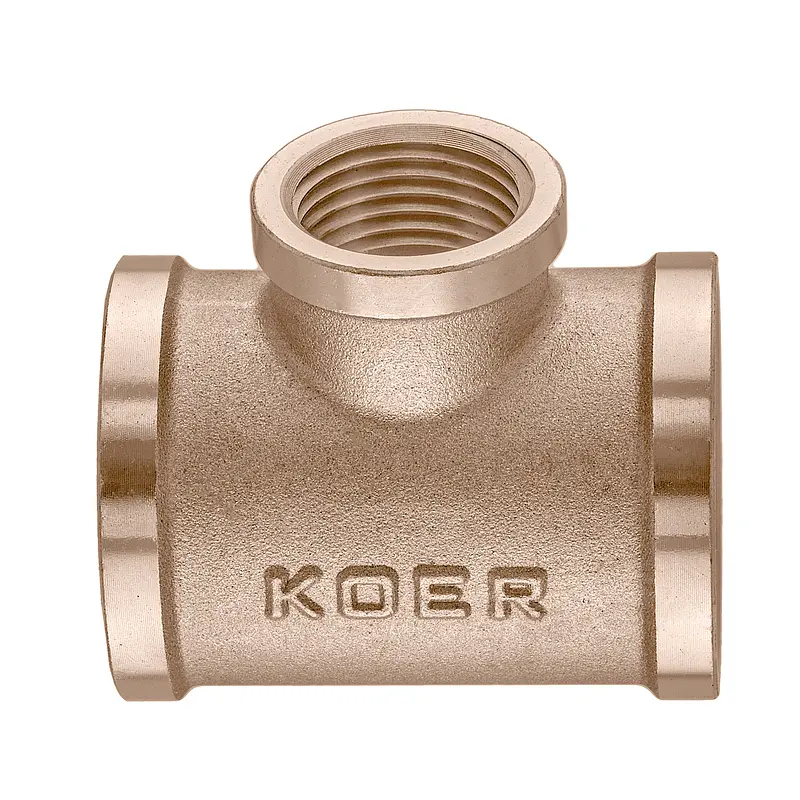 Трійник редукційний Koer Kf.T100810F.Wn - 1"х3/4"x1" FFF без нікелю MX1531 - фото 2