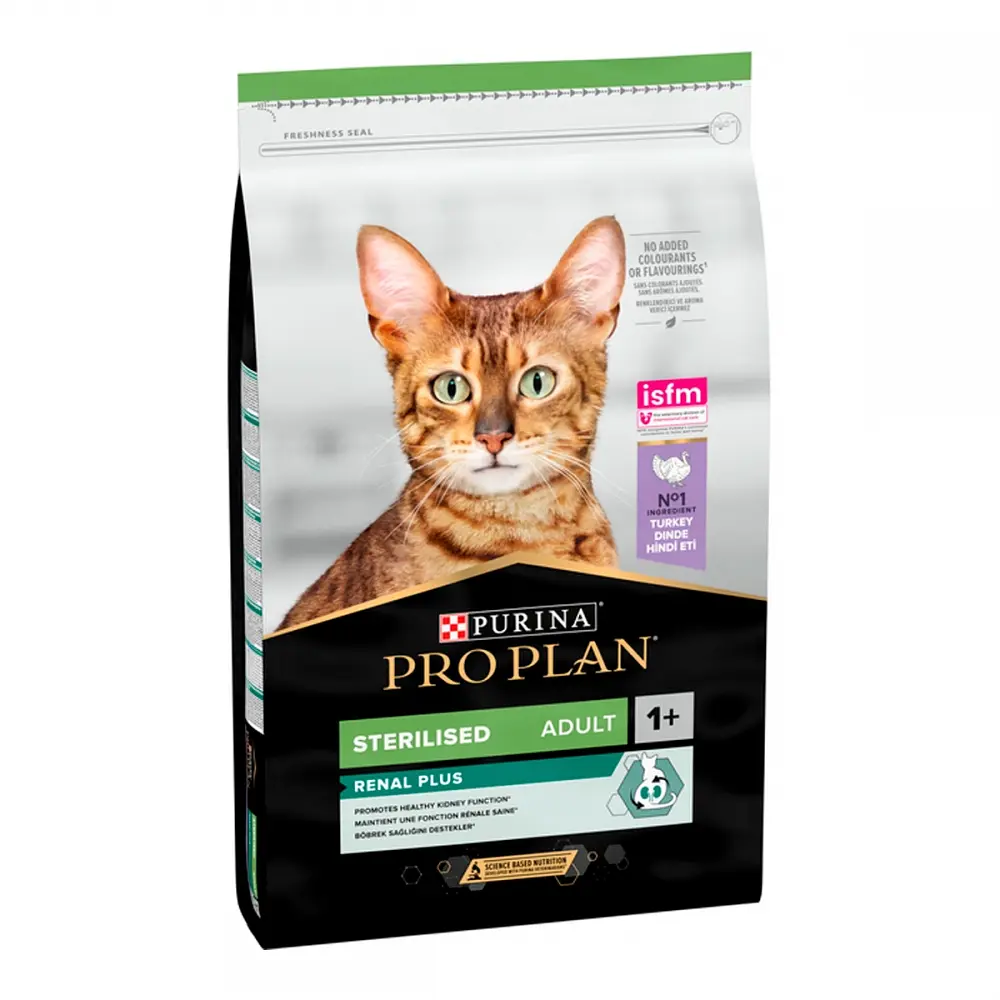 Сухий корм для стерилізованих котів Purina Pro Plan Sterilised 1+ Renal Plus з індичкою 1.5 кг 12524392 - фото 2
