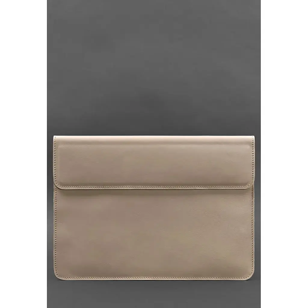 Шкіряний чохол-конверт BlankNote на магнітах для MacBook 15 дюйм Світло-бежевий - фото 5