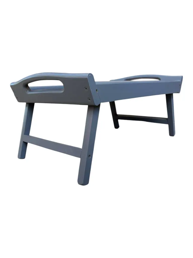Складаний кавовий столик для сніданку в ліжко сірий 42×28×17 см №4 - фото 8