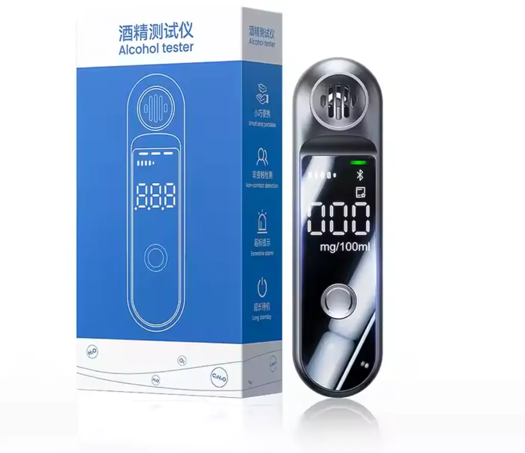 Алкотестер цифровий акумуляторний USB з дисплеєм LED кишеньковий алкометр безконтактний пристрій для вимірювання рівня алкоголю портативний драгер 8см XJ 1100 - фото 2