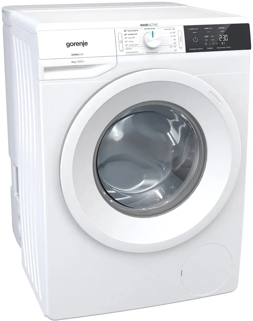 Стиральная машина Gorenje фронтальная 6кг, 1000, A++, дисплей, с баком, белый (WP60S2/IRV) - фото 2