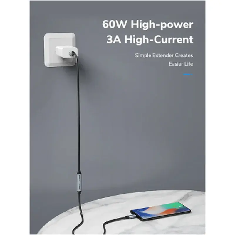 Дата кабель USB-C M/F 0.5m 5Gbps 60W 4K60Hz Cabletime (CA913664) - фото 3