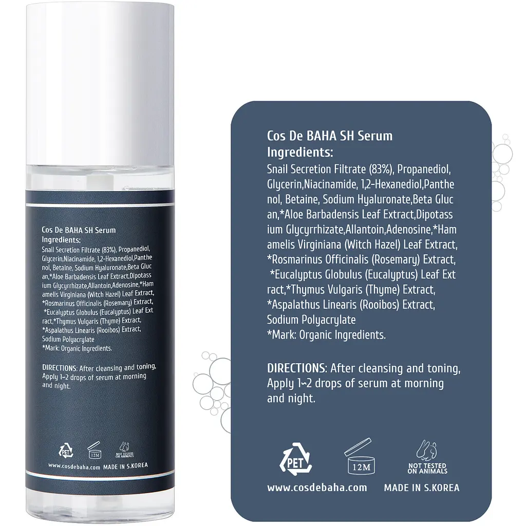 Сироватка для обличчя Cos De BAHA Snail Serum (SH) 120 мл - фото 2