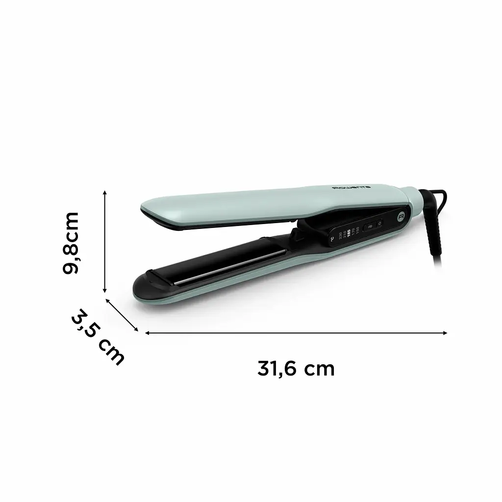 Випрямляч Rowenta Thermoglide, температурних режимів 5, 150-230С, іонізація, титан, світло-зелений - фото 3