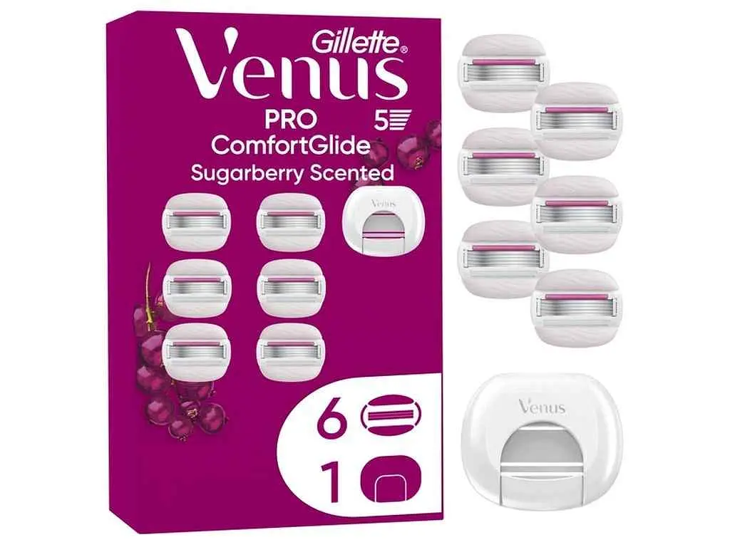 Картридж VENUS 6шт для гоління (леза) жіночі Venus Pro ComfortGlide Sugarberry + чохол для лез