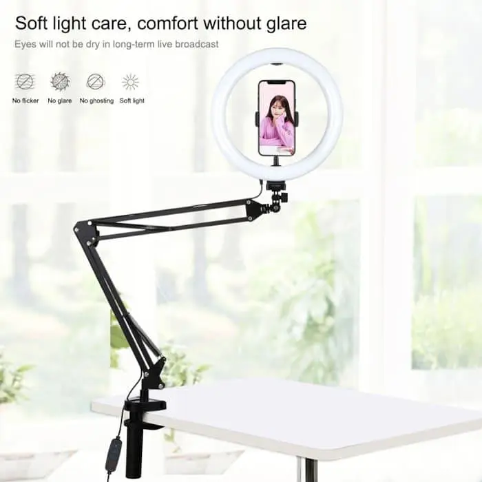 Кильцева USB LED лампа Puluz PKT3090B 10,2" зи струбциною - фото 6