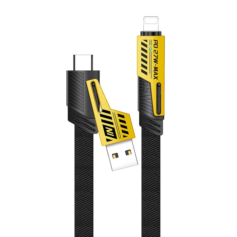 Кабель XON SmartCable Type-C/Type-A - Type-C/Lightning PD 60W 2м MultiLink (SC7ACL6W2B 3329) Чорний - фото 3