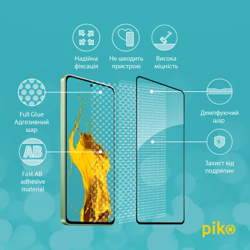 Скло захисне Piko Full Glue Xiaomi Redmi Note 13 4G Black (1283126583940) - фото 3
