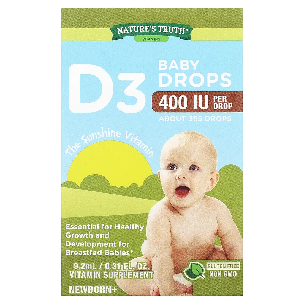 Вітамін Nature's Truth D3, D3 Baby Drops краплі для новонароджених дітей та старше 400 МО 9.2 мл - фото 2