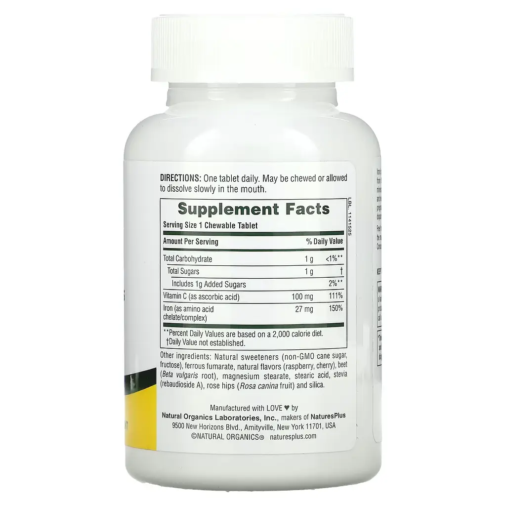 Залізо з Вітаміном С та Травами Iron 27мг with Vitamin C Herbs - 90 таб - фото 2