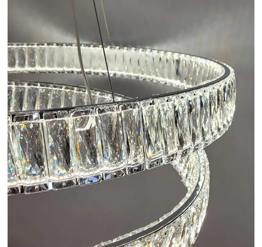 Підвісна кришталева LED-люстра Artlight 555-800CH з переплетеними кільцями, хром, 170 Вт, від 20-30 м² - фото 6