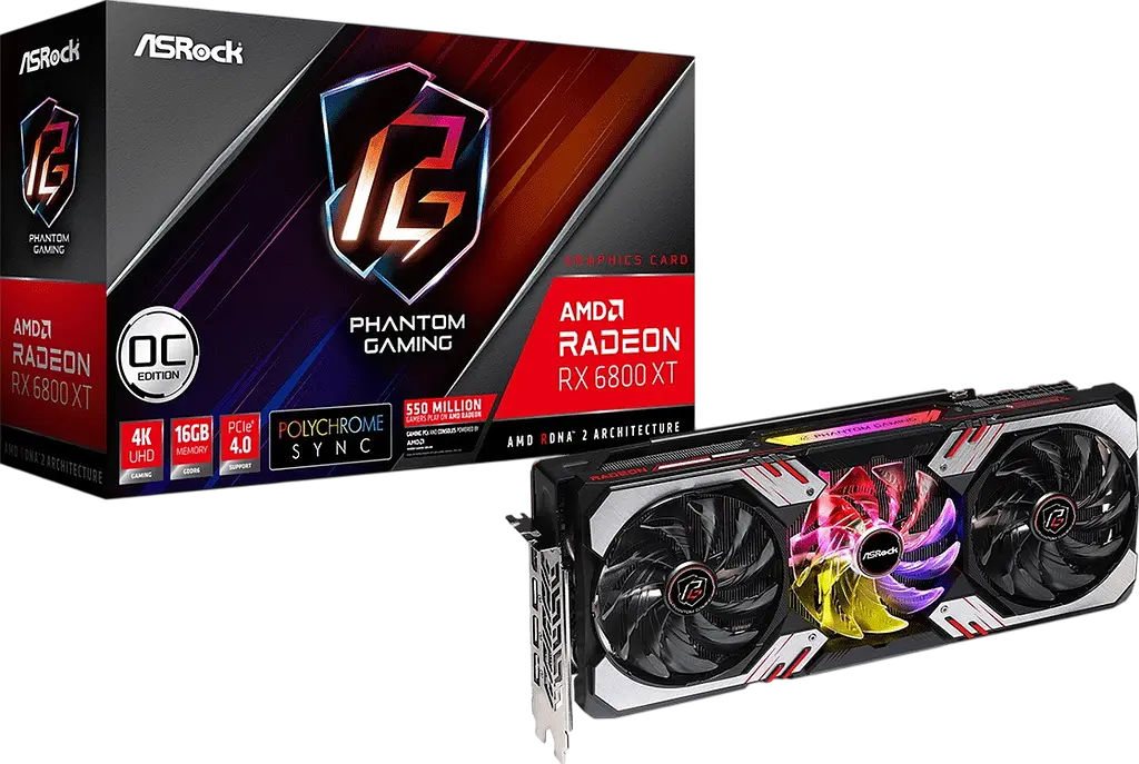 Відеокарта AMD Radeon RX 6800 XT 16GB ASRock Phantom Gaming D OC (RX6800XT PGD 16GO) Б/В - фото 4