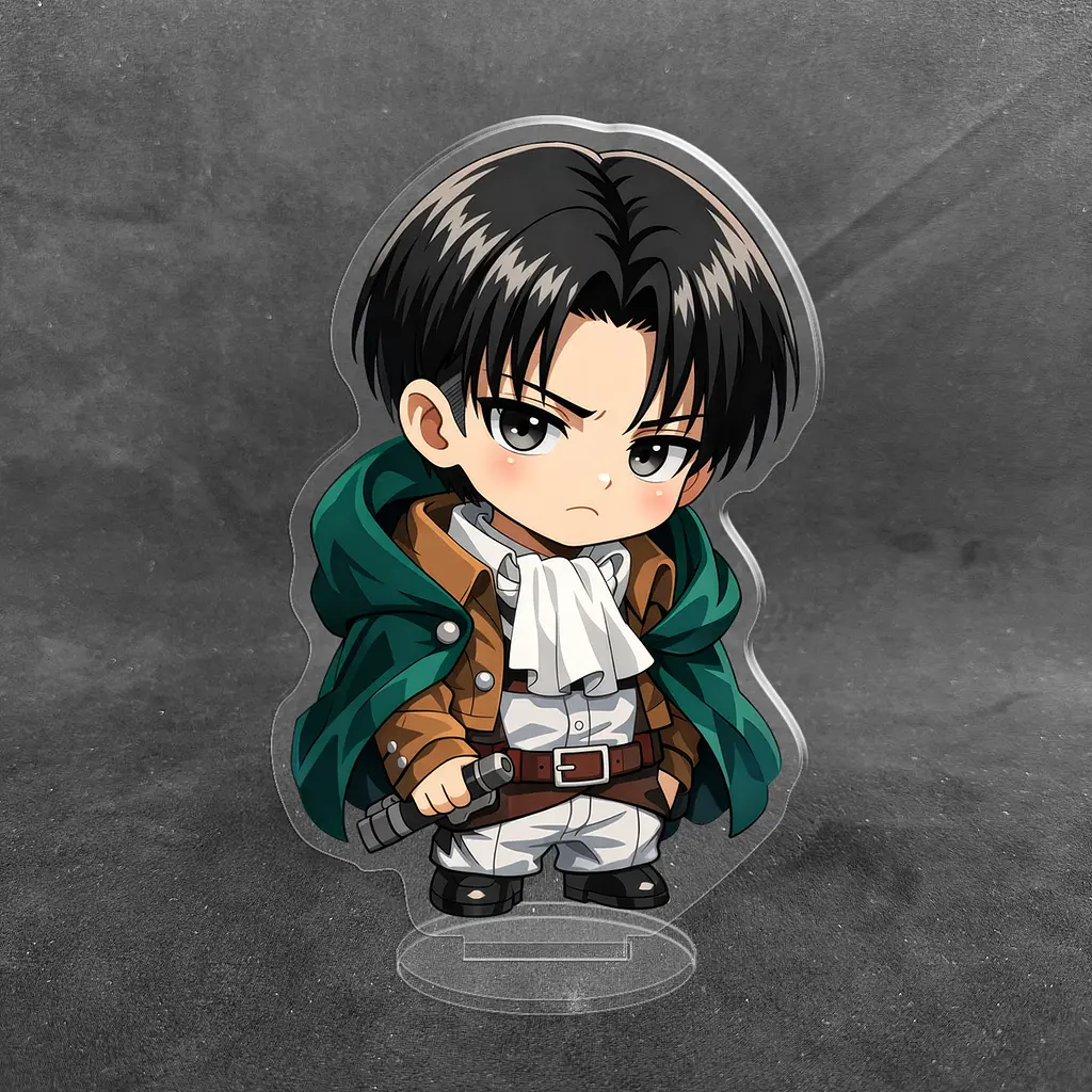 Акрилова колекційна фігурка Чібі Chibi Атака титанів Леві Аккерман 2 10 см