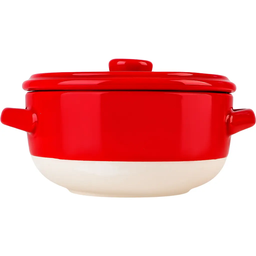 Форма для запекания МВМ My Home круглая с крышкой S 14.5х11.5х6.5 см (KP-45 S WHITE/RED) - фото 2