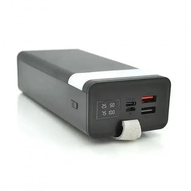 Портативний зарядний пристрій Power Bank WUW Y108 30000 mAh LED ліхтар Чорний - фото 3