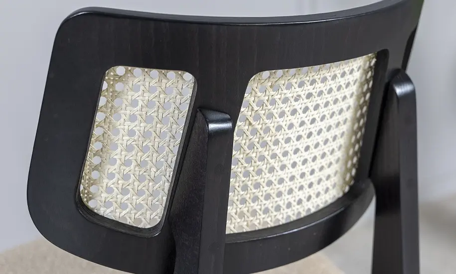 Стілець Пепе Cane з масиву дерева та ротангу чорний - фото 7